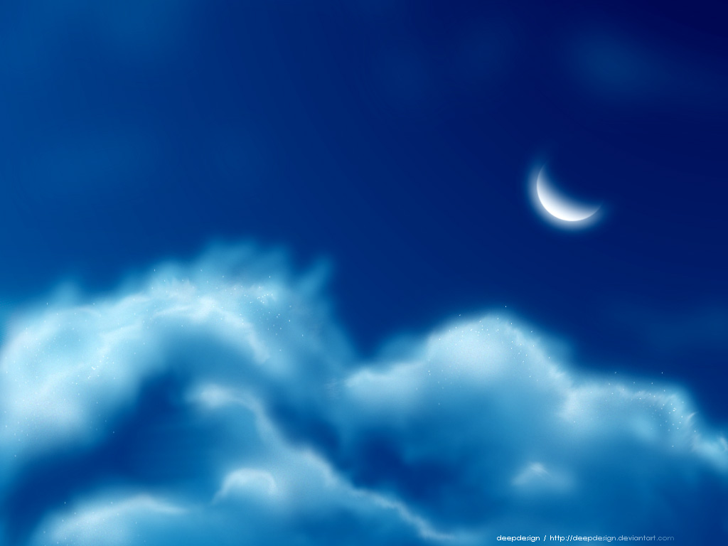небо, луна, скачать фото, обои для рабочего стола, облака, ночь
