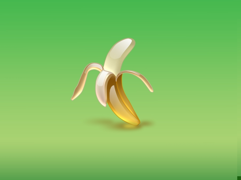 очищенный банан на зеленом фоне, скачать фото, обои на рабочий стол